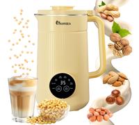 IAGREEA 8-in-1 Nut Milk Maker, 35oz, for Soy, Oat, Plant-Based & Dairy-Free Beverages, with 2 h Keep Warm, 12 h Delay Start, 10 Blades, BPA-Free, Self-Cleaning, Yellow