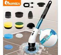 Iagreea Electric Spin Scrubber, Liquid Storage Design, Perfect for Cleaning + 9 Heads Replacement