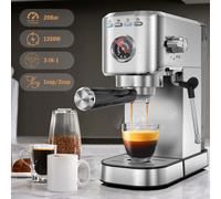 Iagreea Espresso Machine with Steam Wand, 20 Bar, 1.15L, Stainless Steel - CM5080