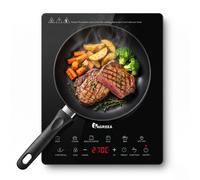 IAGREEA Induction Cooker, 2000W Ultra-Thin Induction Hob with 8 Power Levels 60-270°C Temperature Control, 7 Preset Cooking Functions, 3H Timer, Child Safety Lock, 12-26cm Suitable Cookware, Black Gla