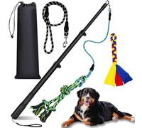 IAIGOGO Flirt Pole for Dogs, Pet Flirt Stick, Dog Teaser Wand Play Pole with Fleece Rope Lure Chewing Toy, Outdoor Dog Toys for Small Medium Large Dogs Puppy Chasing Training