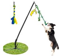 IAIGOGO Outdoor Dog Toy,Tug of War Dog Toy for Self Play Interactive Tether Pull Toy for Park,Yard, Lawn Rope Toys for Medium and Large Dogs to Keep Them Busy