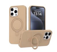 IAIYOXI Case for iPhone 15 Case with Magnetic Invisible Stand - MagSafe Compatible, Military Drop Tested, Shockproof Silicone Cover for Women and Men (6.1", 2023) - Desert Gold