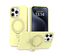 IAIYOXI Case for iPhone 15 Plus Case with Magnetic Invisible Stand - MagSafe Compatible, Military Drop Tested, Shockproof Silicone Cover for Women and Men (6.7", 2023) - Yellow