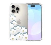 IAIYOXI Clear Case for iPhone 16, [Crystal Clear Military-Grade Drop Protection], Non-Yellowing, Slim Lightweight Transparent TPU Bumper Phone Case Cover Design - White Flower