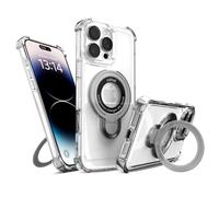 IAIYOXI for iPhone 14 Pro Max Case with Strong Magnetic Ring Stand, Military-Grade Shockproof, 4 Airbag Corners Protective, Fit for MagSafe, Kickstand Phone Case for iPhone 14 Pro Max - Clear