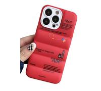 IAIYOXI Puffer Case with Sports Shoes Brand Design for iPhone 15 Pro Max,Sneakers Ins White or Black Label Soft Cover-Black Puffy Cover for iPhone Model 15 14 13 12 11 Pro Max Plus X XS XR 7 8 (Red)