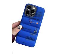 IAIYOXI Puffer Case with Sports Shoes Brand Design for iPhone 16 Pro,Sneakers Ins White or Black Label Soft Cover-Blue Puffy Cover for iPhone 16 15 14 13 12 11 Pro Max Plus X XS XR 7 8 (Blue)