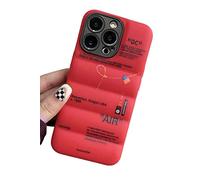 IAIYOXI Puffer Case with Sports Shoes Brand Design for iPhone 16,Sneakers Ins White or Black Label Soft Cover-Blue Puffy Cover for iPhone 16 15 14 13 12 11 Pro Max Plus X XS XR 7 8 (Red)