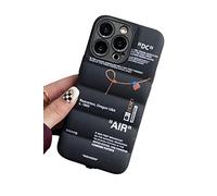 IAIYOXI Puffer Case with Sports Shoes Brand Design for iPhone 16,Sneakers Ins White or Black Label Soft Cover-Blue Puffy Cover for iPhone 16 15 14 13 12 11 Pro Max Plus X XS XR 7 8 (Black)