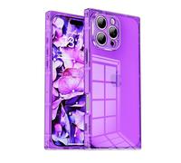 IAIYOXI Rectangle Case Compatible for iPhone 14 Plus, Full Camera Protection & Reinforced Corners TPU Cushion Clear Cover, Shockproof Silicone Phone Case for Women Girls (iPhone 14 Plus, Purple)