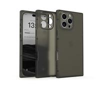 IAIYOXI Rectangle Matte Case for iPhone 16 Pro，6.3-inch, Full Camera Protection & Reinforced Corners with TPU Cushion,Clear Case Slim Shockproof Phone Cover for Women Girls, Black