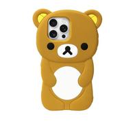 IAIYOXI Soft Silicone Bear Case for iPhone 13, Cute 3D Cartoon Teddy Bear Designed, Protective Lovely Fun Adorable Fashion Phone Case, Kawaii Cover for Women Girls Kids, Brown