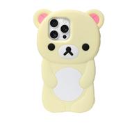 IAIYOXI Soft Silicone Bear Case for iPhone 13 Pro Max, Cute 3D Cartoon Teddy Bear Designed, Protective Lovely Fun Adorable Fashion Phone Case, Kawaii Cover for Women Girls Kids, Yellow