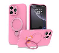 IAIYOXI Upgraded 360° Spin for iPhone 13 Pro Max Silicone case with Invisible Stand, Soft Anti-Scratch Microfiber Lining Inside Phone Cover with Kickstand Rotatable for Women and Men, Red