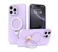 IAIYOXI Upgraded 360° Spin for iPhone 13 Pro Silicone case with Invisible Stand, Soft Anti-Scratch Microfiber Lining Inside Phone Cover with Kickstand Rotatable for Women and Men, Lilac