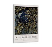 IalGyzquo William Morris Poster Vintage william morris wall art Moon & Stars-3 Exhibition Canvas Print for Bedroom Kitchen Living Room Office Decor 12x18inch Framed
