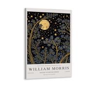 IalGyzquo William Morris Poster Vintage william morris wall art Moon & Stars-4 Exhibition Canvas Print for Bedroom Kitchen Living Room Office Decor 12x18inch Framed
