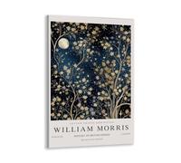 IalGyzquo William Morris Poster Vintage william morris wall art Moon & Stars-7 Exhibition Canvas Print for Bedroom Kitchen Living Room Office Decor 12x18inch Framed, style-7