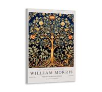 IalGyzquo William Morris Poster Vintage william morris wall art Tree of Life Exhibition Canvas Print for Bedroom Kitchen Living Room Office Decor 24x36inch Framed, style-8