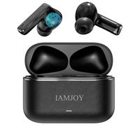 IAMJOY AI Translation Earbuds, 163 Language Two-Way Translator Device with Bluetooth and APP Built-in 6 Mics, 42dB Hybrid Noise Cancelling Language Translator Earbuds, Black