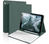 IAMKHO Keyboard Case for iPad 9th/8th/7th Generation 10.2 Inch 2021/2020/2019, for iPad Air 3rd Gen/iPad Pro 10.5 inch with Pencil Holder, Slim Detachable Wireless Bluetooth Keyboard, Dark Green