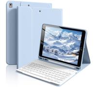 IAMKHO Keyboard Case for iPad 9th/8th/7th Generation 10.2 Inch 2021/2020/2019, for iPad Air 3rd Gen/iPad Pro 10.5 inch with Pencil Holder, Slim Detachable Wireless Bluetooth Keyboard, Blue