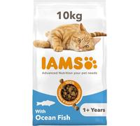 IAMS Adult Complete Dry Cat Food Ocean Fish 10kg - Supports Strong Immune System