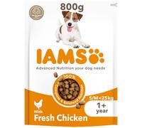 IAMS Adult Small Medium Complete Dry Dog Food Chicken 800g - With DentalCare System