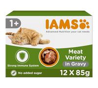 Iams Wet Cat Food Delights Meat in Gravy, Land collection, 12 x 85 g
