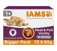IAMS Adult Wet Cat Food Land & Sea in Gravy 72 x 85g