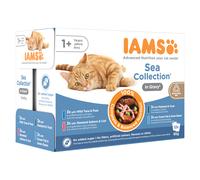 Delights Complete Wet Cat Food for Adult 1+ Cats Fish Variety in Gravy Multipack 12 x 85 g Pouches