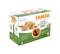 Iams Wet Cat Food Delights Meat in Gravy, Land collection, 12 x 85 g