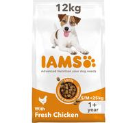 IAMS Complete Dry Dog Food for Adult 1+ Small and Medium Breeds with Chicken 12 kg