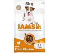 IAMS Complete Dry Dog Food for Adult 1+ Small and Medium Breeds with Chicken 5 kg