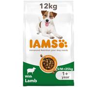 IAMS Complete Dry Dog Food for Adult 1+ Small and Medium Breeds with Lamb 12 kg