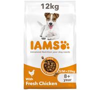IAMS Complete Dry Dog Food for Senior 8+ Small and Medium Breeds with Chicken 12 kg
