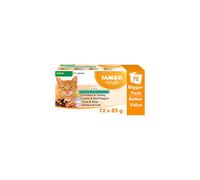 IAMS Delights Complete Wet Cat Food for Adult 1+ Cats Meat and Fish Variety in Gravy Multipack 72 x 85 g Pouches