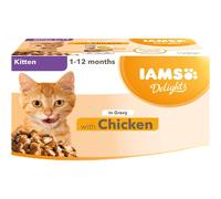 IAMS Delights Complete Wet Cat Food for Kittens Chicken in Gravy Multipack 12 x 85 g Pouches