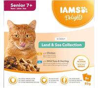 Iams Delights Senior 7+ Cat Land & Sea Collection in Jelly 8 x 85g