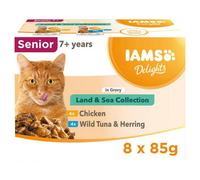 Iams Delights Senior 7+ Cat Land & Sea Collection in Jelly 8 x 85g