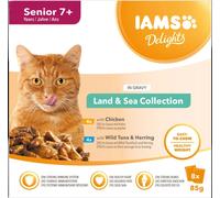 IAMS Delights Senior Land & Sea Gravy for Cats 8 x 85g x 3