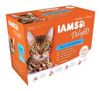 IAMS Delights Wet Food Sea Collection for Adult Cats with Fish in Jelly, 12 x 85 g