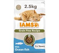 IAMS Grain Free Adult Complete Dry Cat Food Ocean Fish 2.5kg - Supports Strong Immune System