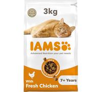 IAMS for Vitality Hairball Reduction Dry Cat Food with Fresh Chicken for Adult and Senior Cats, 3 kg