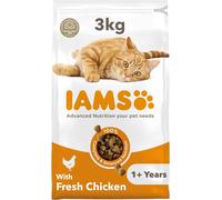 IAMS Hairball Complete Dry Cat Food for Adult and Senior Cats with Chicken 3 kg