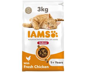 IAMS Indoor Complete Dry Cat Food for Adult and Senior Cats with Chicken 3 kg