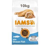IAMS Kitten Complete Dry Cat Food Ocean Fish 10kg - For Healthy Growth
