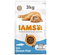 IAMS Kitten Complete Dry Cat Food Ocean Fish 3kg - For Healthy Growth