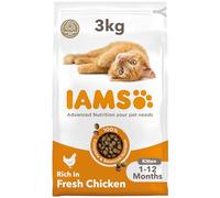 IAMS for Vitality Dry Kitten Food with Fresh Chicken, 3 kg, Packaging may vary